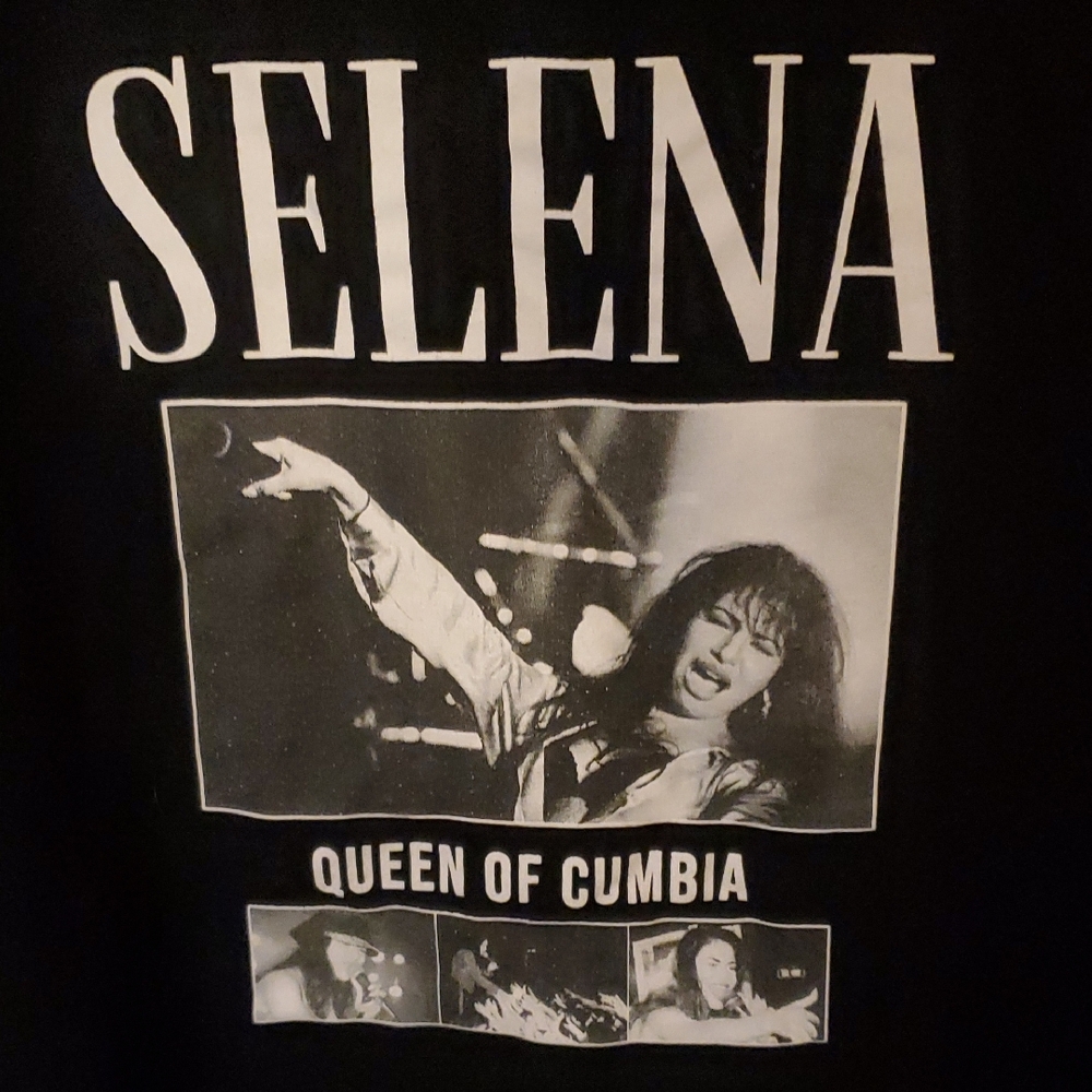 Black Graphic Hoodie with Selena Design - Picture 2 of 5